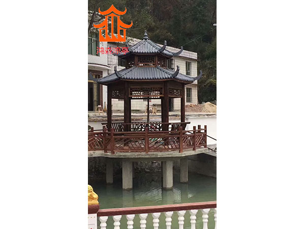 六角双层凉亭