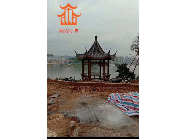 六角古建凉亭
