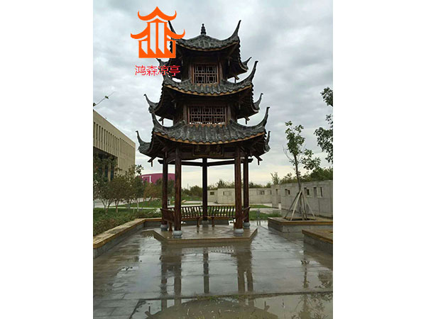 六角古建凉亭