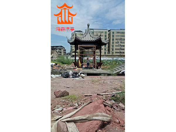 六角古建凉亭