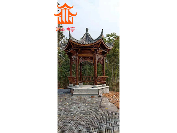 六角古建凉亭